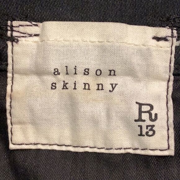 R13 Alison Skinny Stratford Black Size 25 - Picture 12 of 17